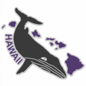 Hawaii Paarse eilanden Humpback Sticker (Voorkant)