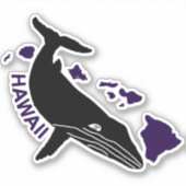 Hawaii Paarse Islands Humpback Sticker (Voorkant)