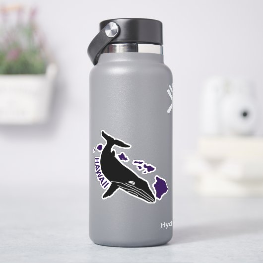 Hawaii Paarse Islands Humpback Sticker (HydroFlask)