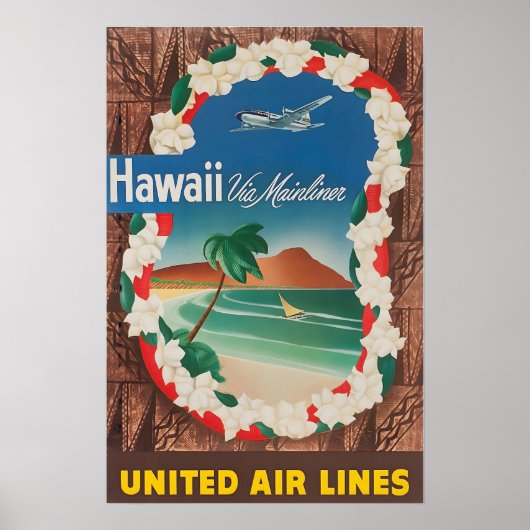 Hawaii Painting Hawaiian Art Print United Travel P (Voorkant)