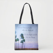 Hawaii Palm Tree Foto Gelukkig Happy People Citate Tote Bag (Voorkant)