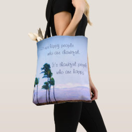 Hawaii Palm Tree Foto Gelukkig Happy People Citate Tote Bag
