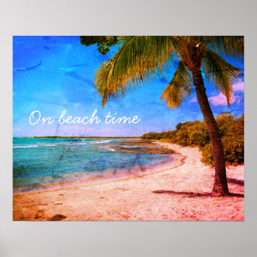 Hawaii Palm Tree  Kijk Foto op Beach Time Poster (Voorkant)
