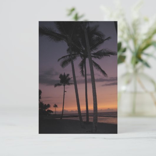 Hawaii Palm Tree Party small-size-uitnodiging Kaart (Staand voorkant)