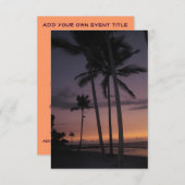 Hawaii Palm Tree Party small-size-uitnodiging Kaart (Voorkant / Achterkant)