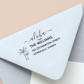 Hawaii Palm tree retour adresstempel Zelfinktende Stempel