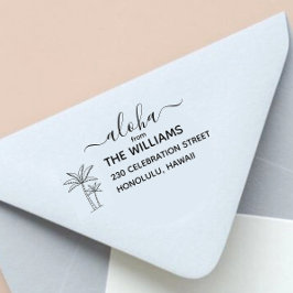 Hawaii Palm tree retour adresstempel Zelfinktende Stempel