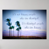 Hawaii Palm Trees Foto Thankful People Citote Poster (Voorkant)