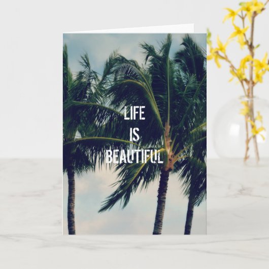 Hawaii Palm Trees Kaart (Gele Bloem)