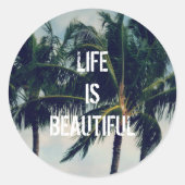 Hawaii Palm Trees Ronde Sticker (Voorkant)