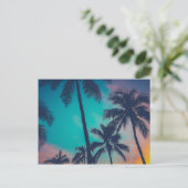 Hawaii palmbomen op zonsondergang briefkaart (Staand voorkant)