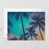 Hawaii palmbomen op zonsondergang briefkaart (Voorkant / Achterkant)