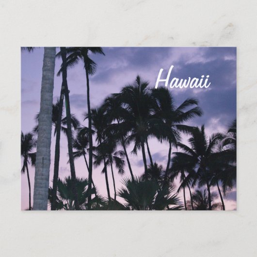 Hawaii palmbomen op zonsondergang briefkaart (Voorkant)