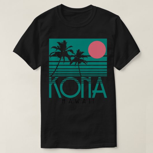 Hawaii Palmbomen Surf  Retro Hawaiian Isla T-shirt (Design voorkant)