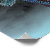 Hawaii palmboom kunst zwart poster (Hoek)