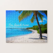 Hawaii palmboom tropisch strand op strandtijd legpuzzel (Horizontaal)