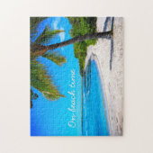 Hawaii palmboom tropisch strand op strandtijd legpuzzel (Verticaal)