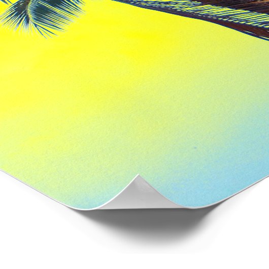 Hawaii palmgeel poster (Hoek)