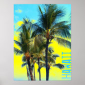 Hawaii palmgeel poster (Voorkant)