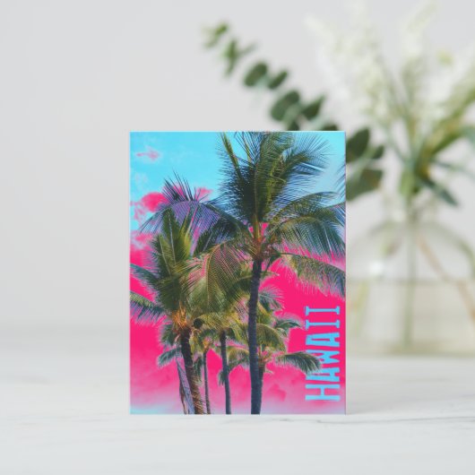 Hawaii palmroze briefkaart (Staand voorkant)