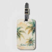 Hawaii Palms Calligraphy Simple Professional Name Bagagelabel (Voorkant (verticaal))