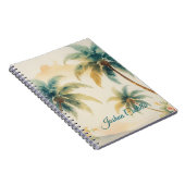 Hawaii Palms Calligraphy Simple Professional Name Notitieboek (Rechterzijde)