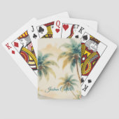 Hawaii Palms Calligraphy Simple Professional Name Pokerkaarten (Achterkant)
