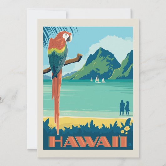Hawaii | papegaai save the date (Voorkant)