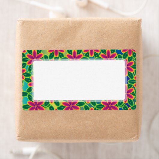 Hawaii Passie Hot Pink Tropical Flower Power Etiket (Insitu)