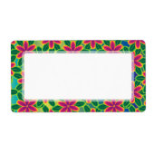 Hawaii Passie Hot Pink Tropical Flower Power Etiket (Voorkant)