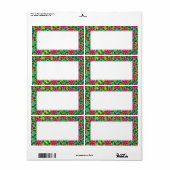 Hawaii Passie Hot Pink Tropical Flower Power Etiket (Full Sheet)