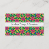 Hawaii Passion Hot Pink Tropische ventilatorkracht Visitekaartje (Achterkant)