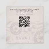 Hawaii Passport Wedding QR Informatiekaartje (Voorkant)