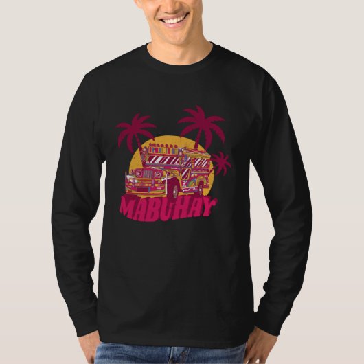 Hawaii Philipines bus coloured psy T-shirt (Voorkant)