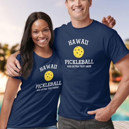 Hawaii Pickleball Add Club Partner Name Custom T-shirt