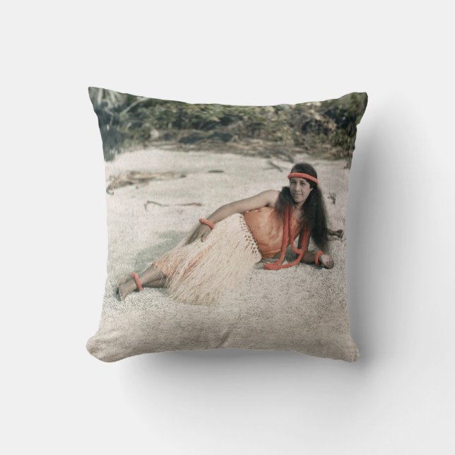Hawaii PILLOW:  Sierkussen 1910 Hula Girl (Voorkant)