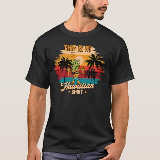 Hawaii Pineapple Hawaiian  Tropical T-shirt (Voorkant)