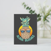 Hawaii Pineapple Zonnebrillen Surfende Zonnestrand Briefkaart (Staand voorkant)