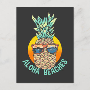 Hawaii Pineapple Zonnebrillen Surfende Zonnestrand Briefkaart