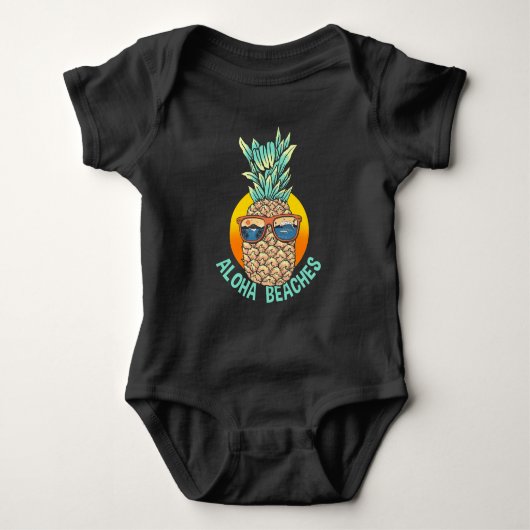 Hawaii Pineapple Zonnebrillen Surfende Zonnestrand Romper (Voorkant)