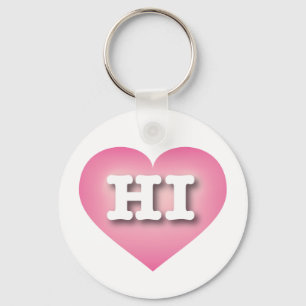 Hawaii Pink Fade Heart - Ik hou van HI Sleutelhanger