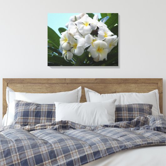 Hawaii Plumeria Canvas Afdruk (Insitu (Slaapkamer))