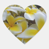Hawaii Plumeria Flowers Hart Sticker (Voorkant)