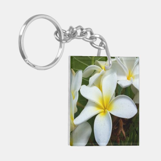 Hawaii Plumeria Flowers Sleutelhanger (Voorkant Links)
