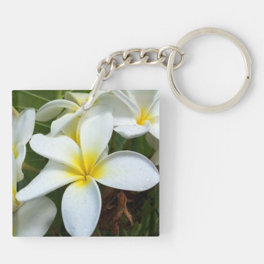 Hawaii Plumeria Flowers Sleutelhanger (Achterkant)