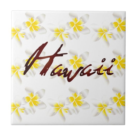 Hawaii Plumeria Flowers Tegeltje (Voorkant)
