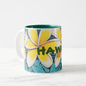 Hawaii Plumeria tweetonige Mok (Voorkant links)