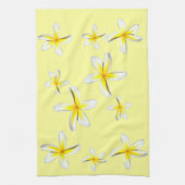 Hawaii Plumeria Yellow and White Theedoek (Verticaal)