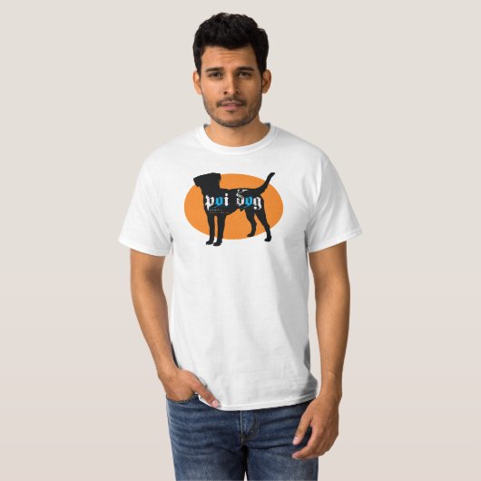 Hawaii Poi Dog Oranje oval T-shirt (Voorkant volledig)