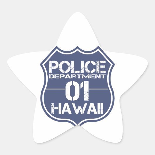 Hawaii Politiedienst Shield 01 Ster Sticker (Voorkant)